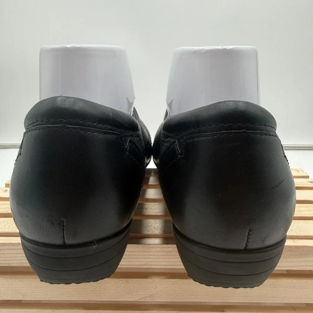 Dansko Slip On Franny Leather Professional Loafers Black Womens Size 39